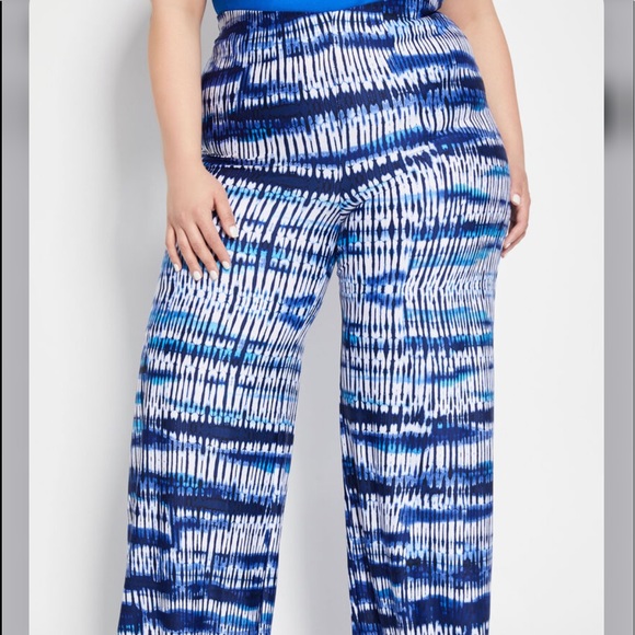 TIE DYE BORDER PRINT WIDE LEG PANT - Picture 2 of 3